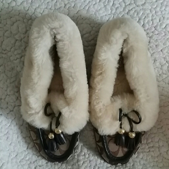 Coach Shoes - Coach Fiona Brown Moccasin Slippers Sz.6.5B
